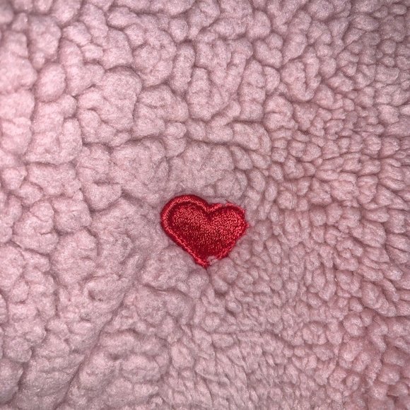 Topshop Ladies Sweatshirt Style Top 6 Pink Teddy Bear Style Quarter Zip - Picture 5 of 9